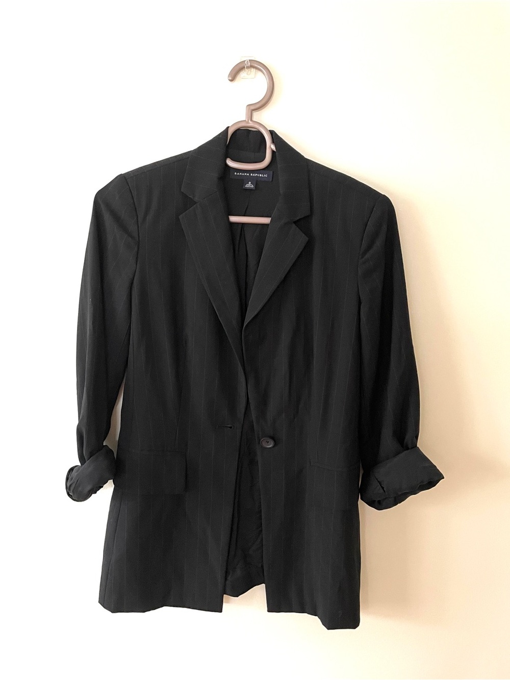 Banana Republic Black Pinstripe Blazer Jacket